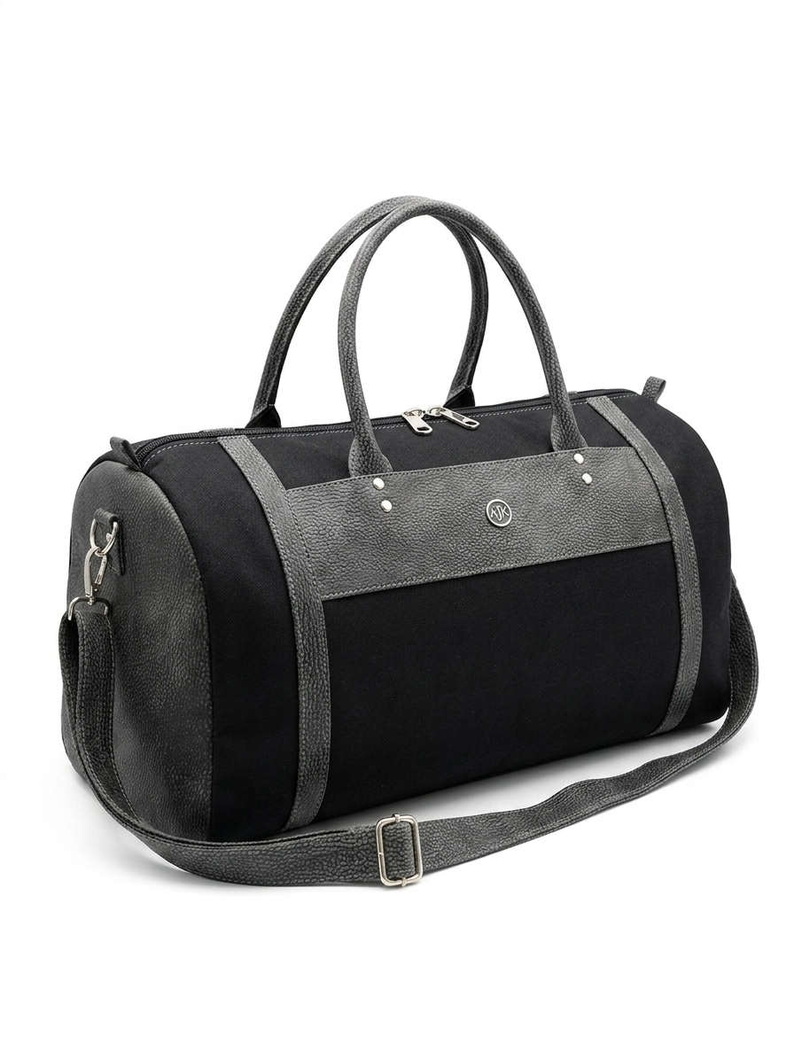 AJK Classic Canvas Leather Duffle Bag