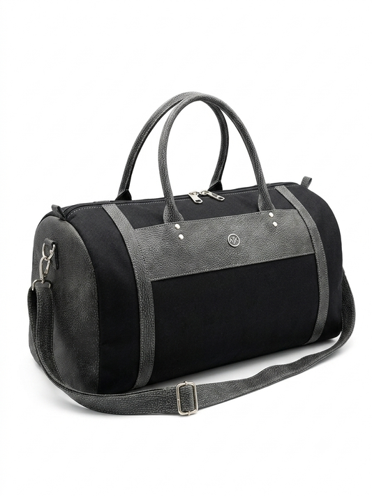AJK Classic Canvas Leather Duffle Bag