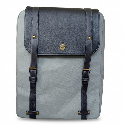 AJK Canvas and leather laptop backpack